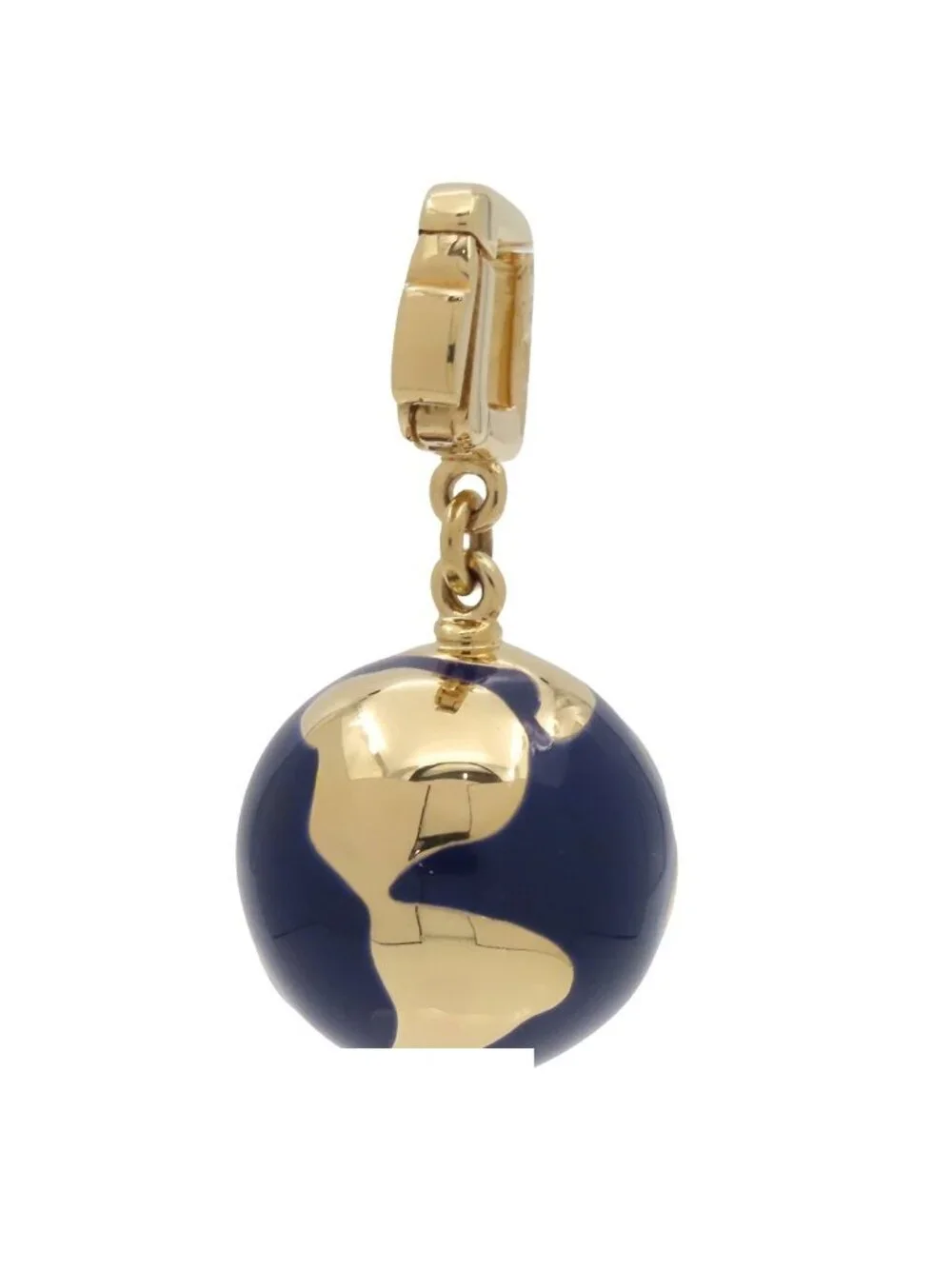 Louis Vuitton Globe Charm Yellow Gold Blue 18K Enamel Diamond Earth